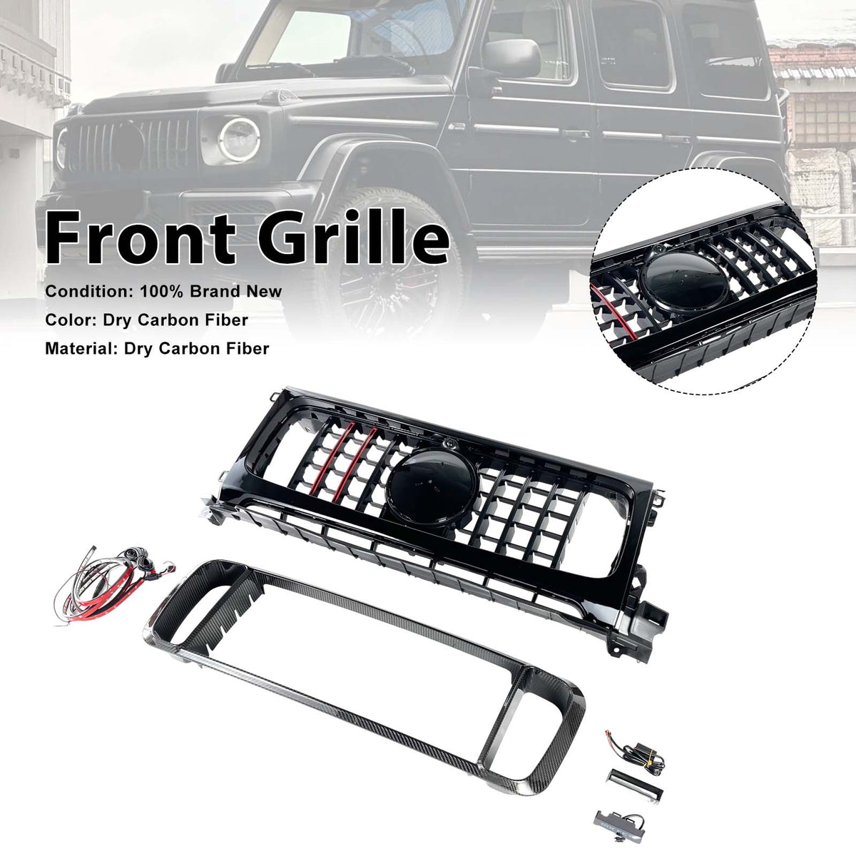 2019-2023 Mercedes Benz G-Class W464 W463A B700 B800 B900 Dry Carbon Front Grille Grill Generic