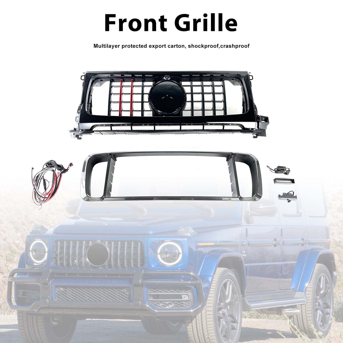 2019-2023 Mercedes Benz G-Class W464 W463A B700 B800 B900 Dry Carbon Front Grille Grill Generic