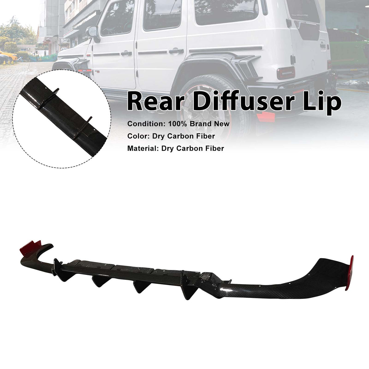2019-2023 Mercedes Benz G-Class W464 W463A B700 B800 B900 Dry Carbon Rear Diffuser Lip Generic