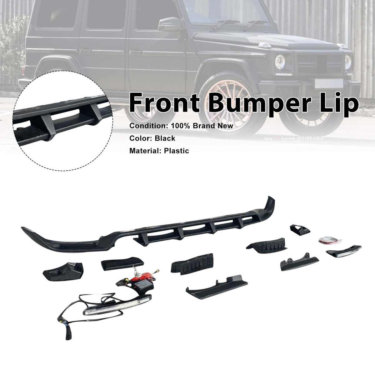 2019-2023 Mercedes Benz G-Class W464 W463A Shark Style Front Bumper Lip Generic