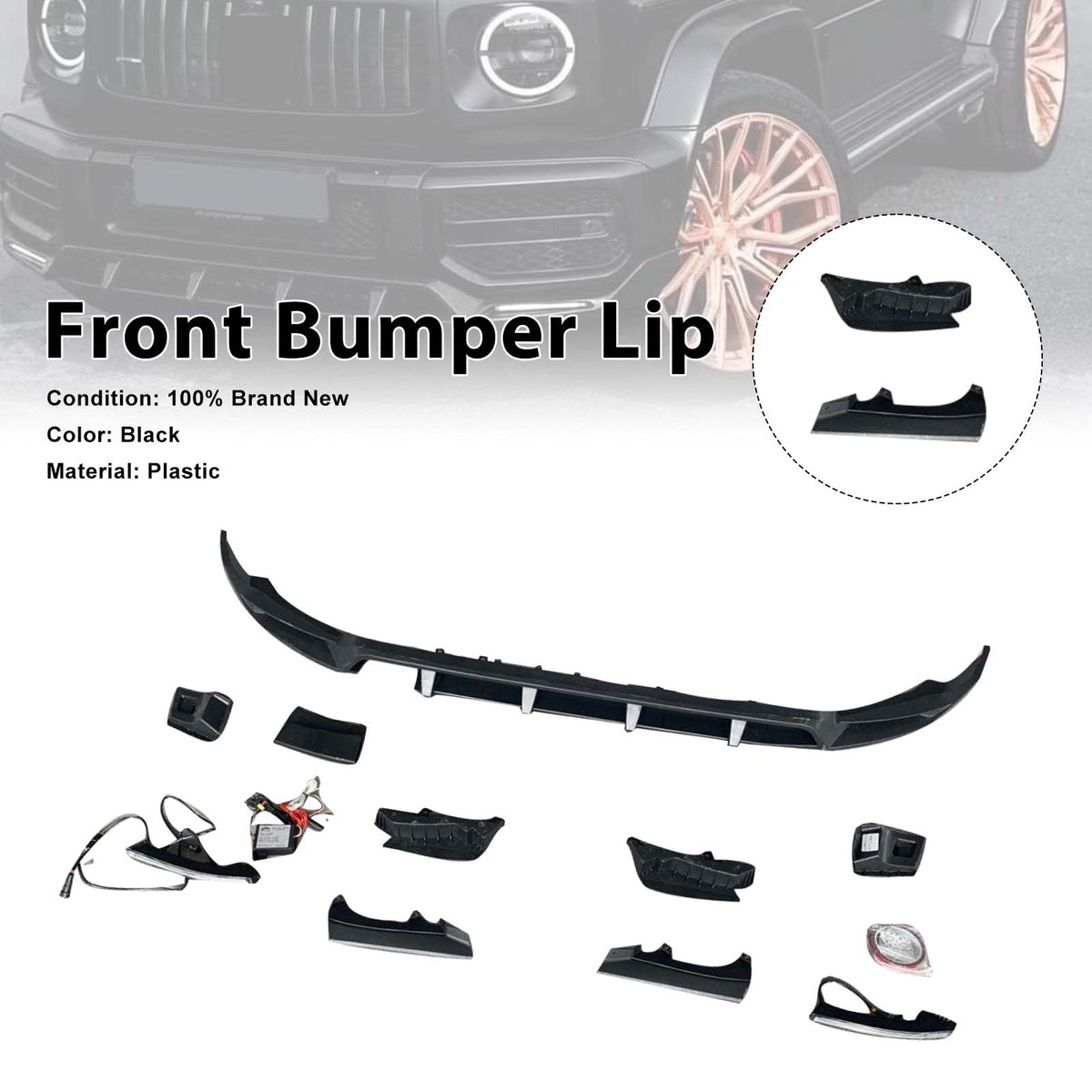 2019-2023 Mercedes Benz G-Class W464 W463A Shark Style Front Bumper Lip Generic