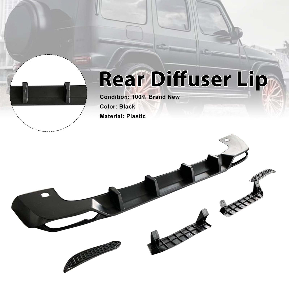 2019-2023 Mercedes Benz G-Class W464 W463A Rear Diffuser Lip Generic