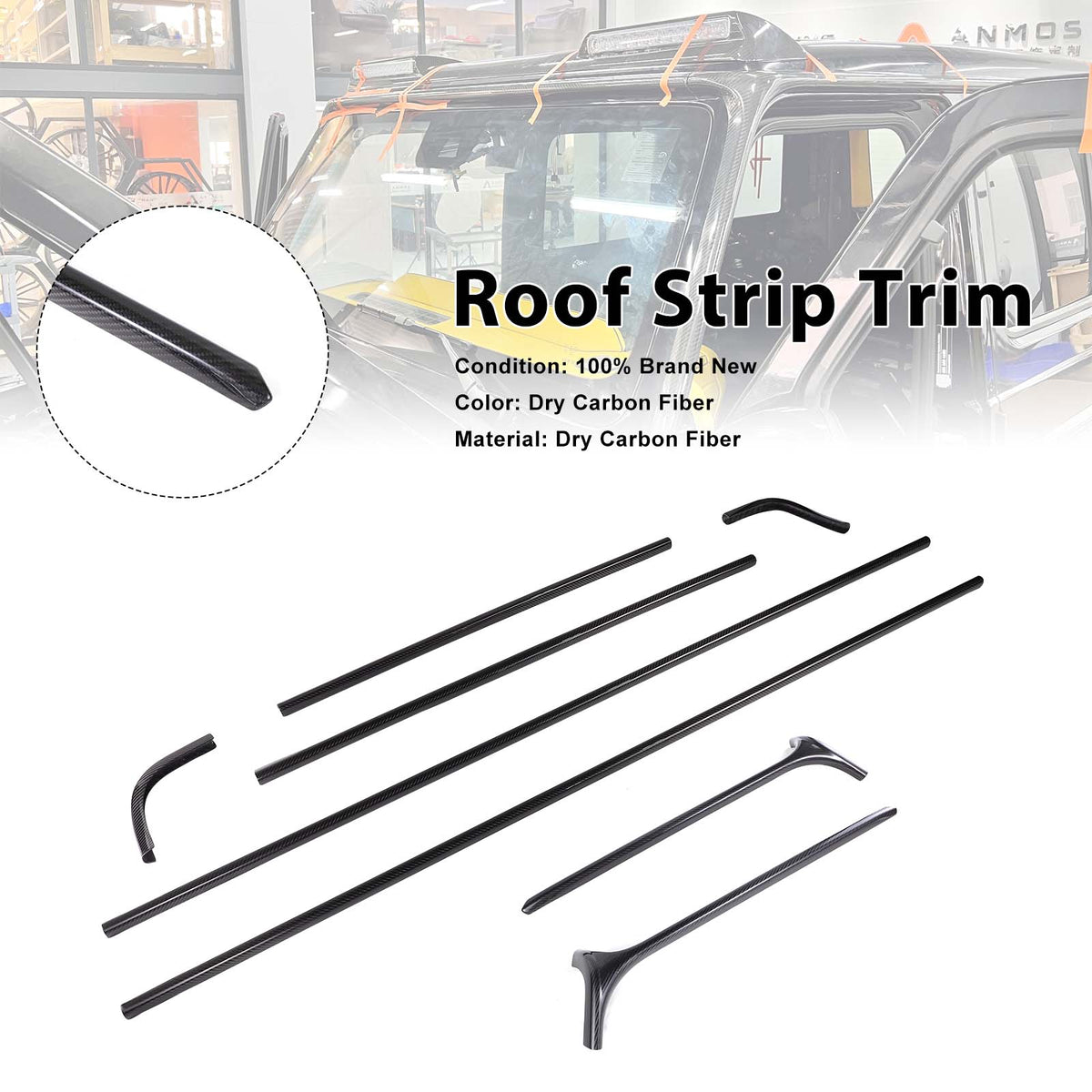2019-2023 Mercedes Benz G-Class W464 W463A Carbon Fiber Roof Strip Trim Generic