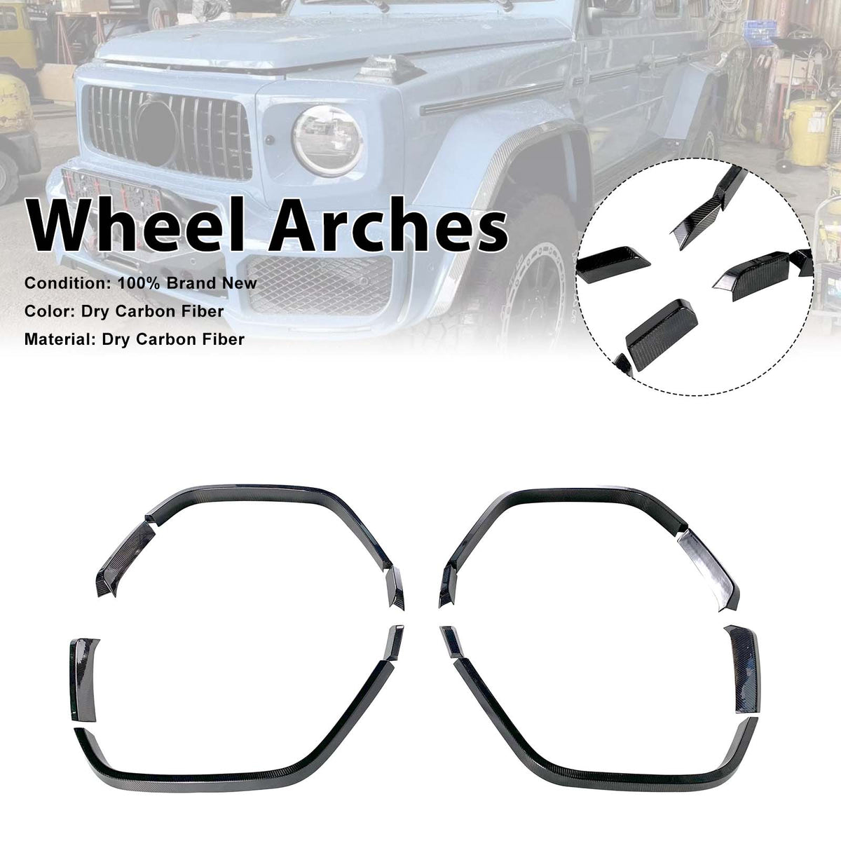 2019-2023 Mercedes Benz G-Class W464 W463A B700 B800 B900 Wide Body Dry Carbon Front Rear Wheel Arches Generic