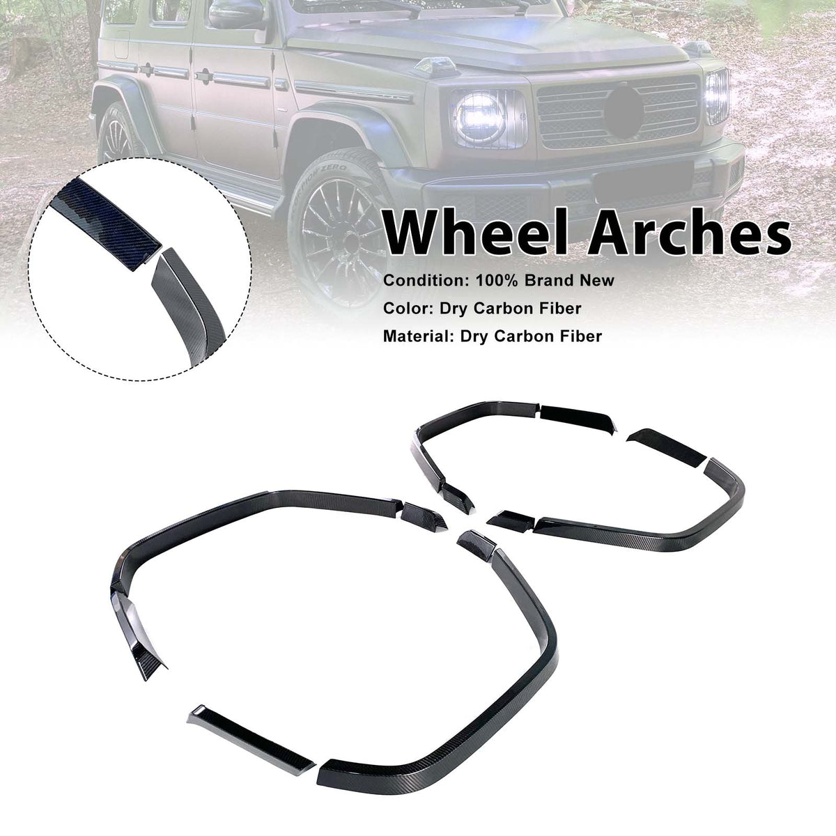 2019-2023 Mercedes Benz G-Class W464 W463A B700 B800 B900 Wide Body Dry Carbon Front Rear Wheel Arches Generic