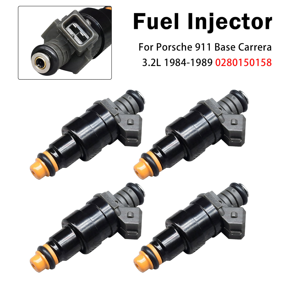 1984-1985 Porsche 911 Base 3.2L NA/Turbo 4Pcs Fuel Injector 832-12101 FJ11 Generic