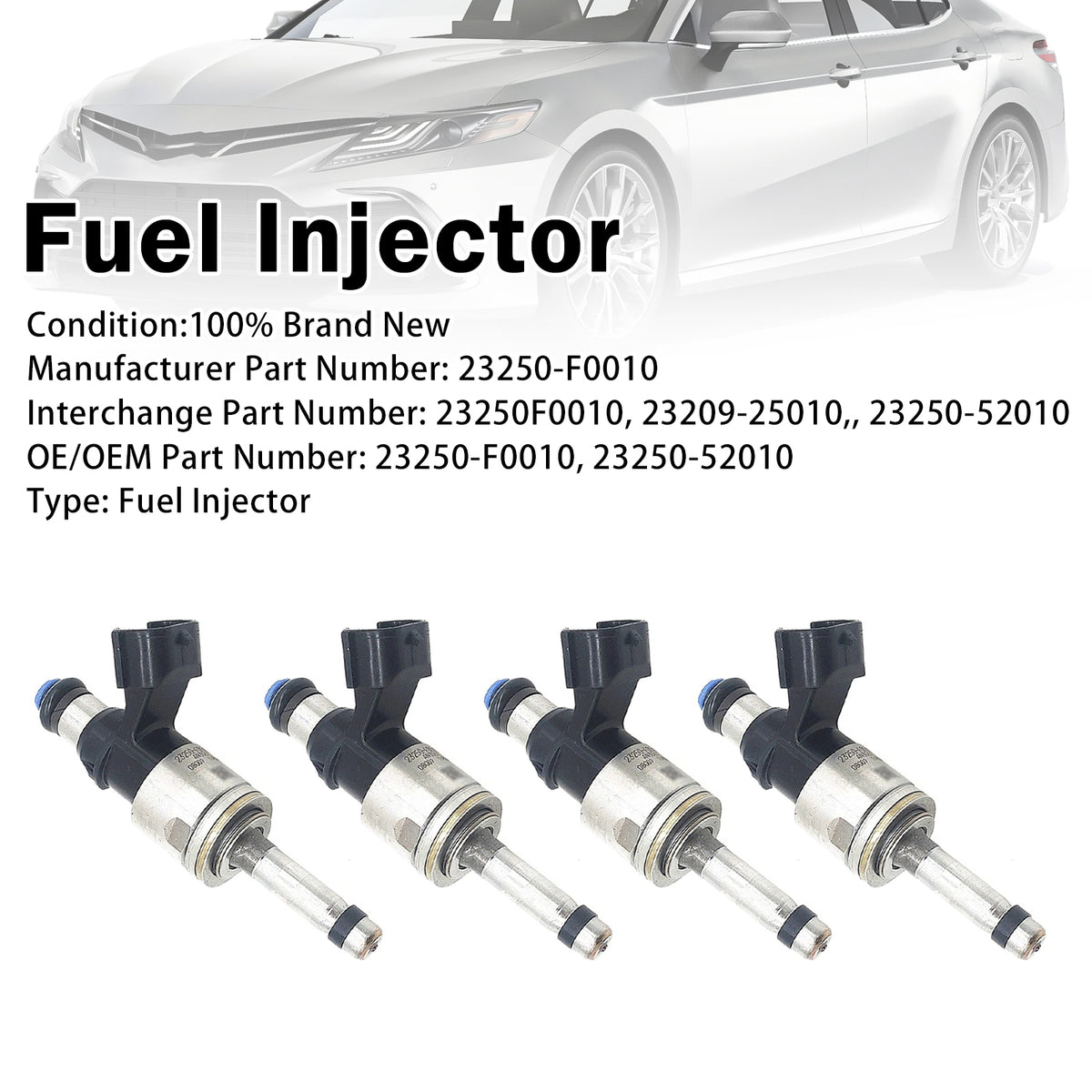2020 Toyota Highlander Hybrid 2.5L 4Pcs Fuel Injector 23250-52010 23250-F0010 Generic