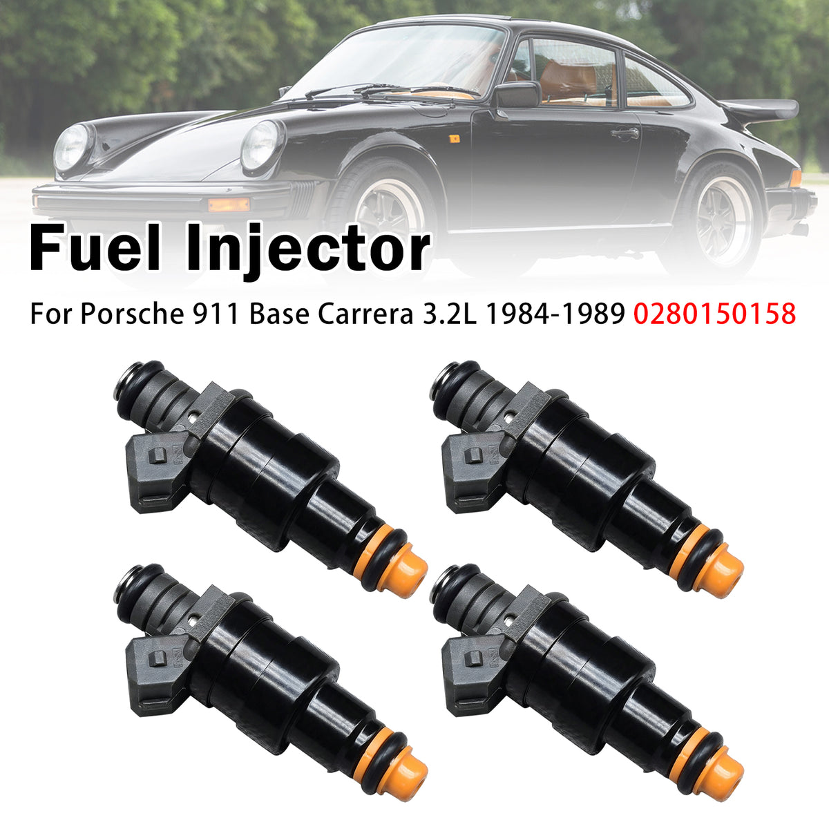 1984-1989 Porsche 911 Carrera 3.2L NA 4Pcs Fuel Injector 832-12101 FJ11 Generic