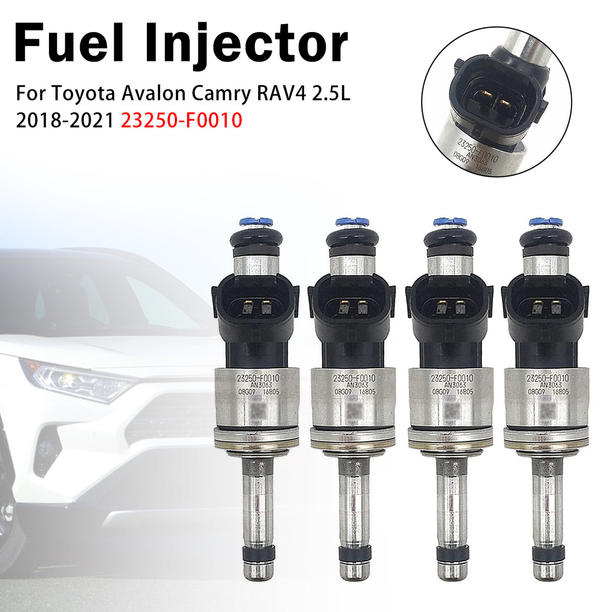 2019-2021 Toyota RAV4 2.5L Gas/Hybrid 4Pcs Fuel Injector 23250-52010 23250-F0010 Generic