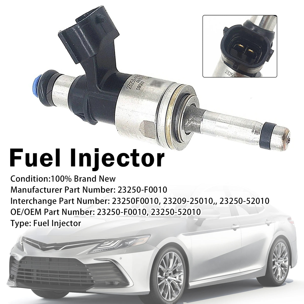 2020 Toyota Highlander Hybrid 2.5L 1Pcs Fuel Injector 23209-25010 23250-52010 Generic