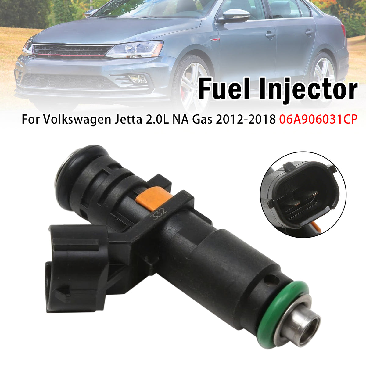 2013-2018 Volkswagen Jetta GLI 2.0L Turbo Gas 1Pcs Fuel Injector 06A906031CP Generic