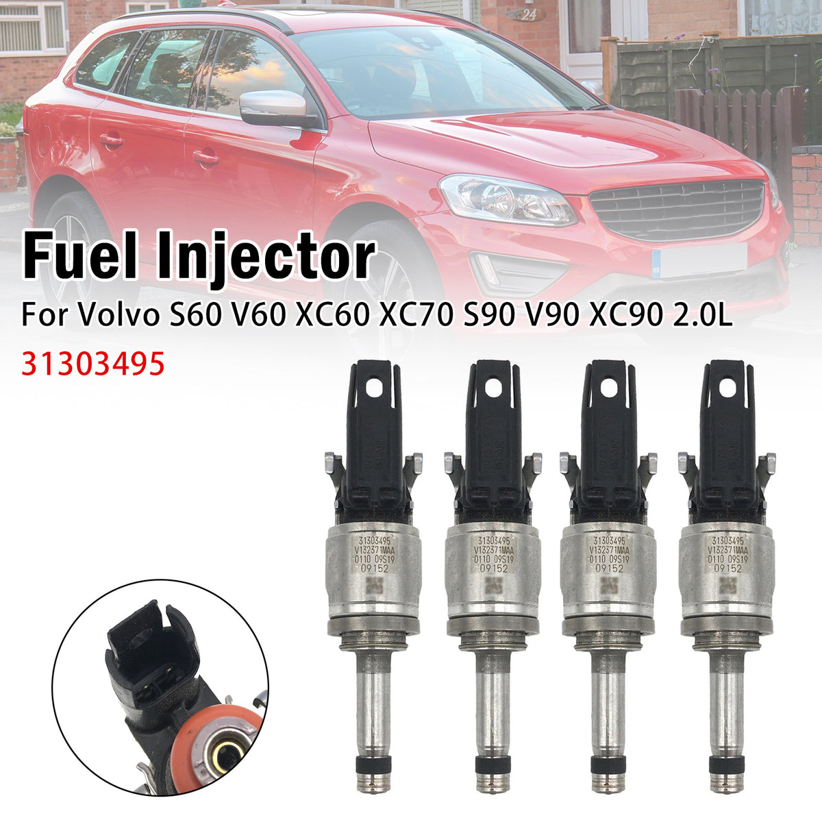 2017-2021 Volvo S90 T5 T6 T8 2.0L L4 4Pcs Fuel Injector 31478608 31336653 Generic