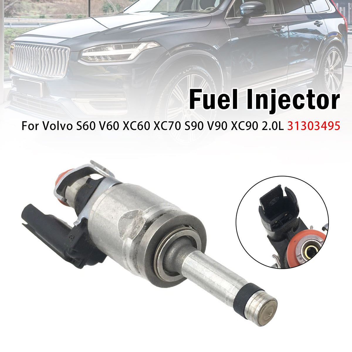 2016-2024 Volvo XC90 T5 T6 T8 2.0L L4 1Pcs Fuel Injector 31465787 31465786 Generic