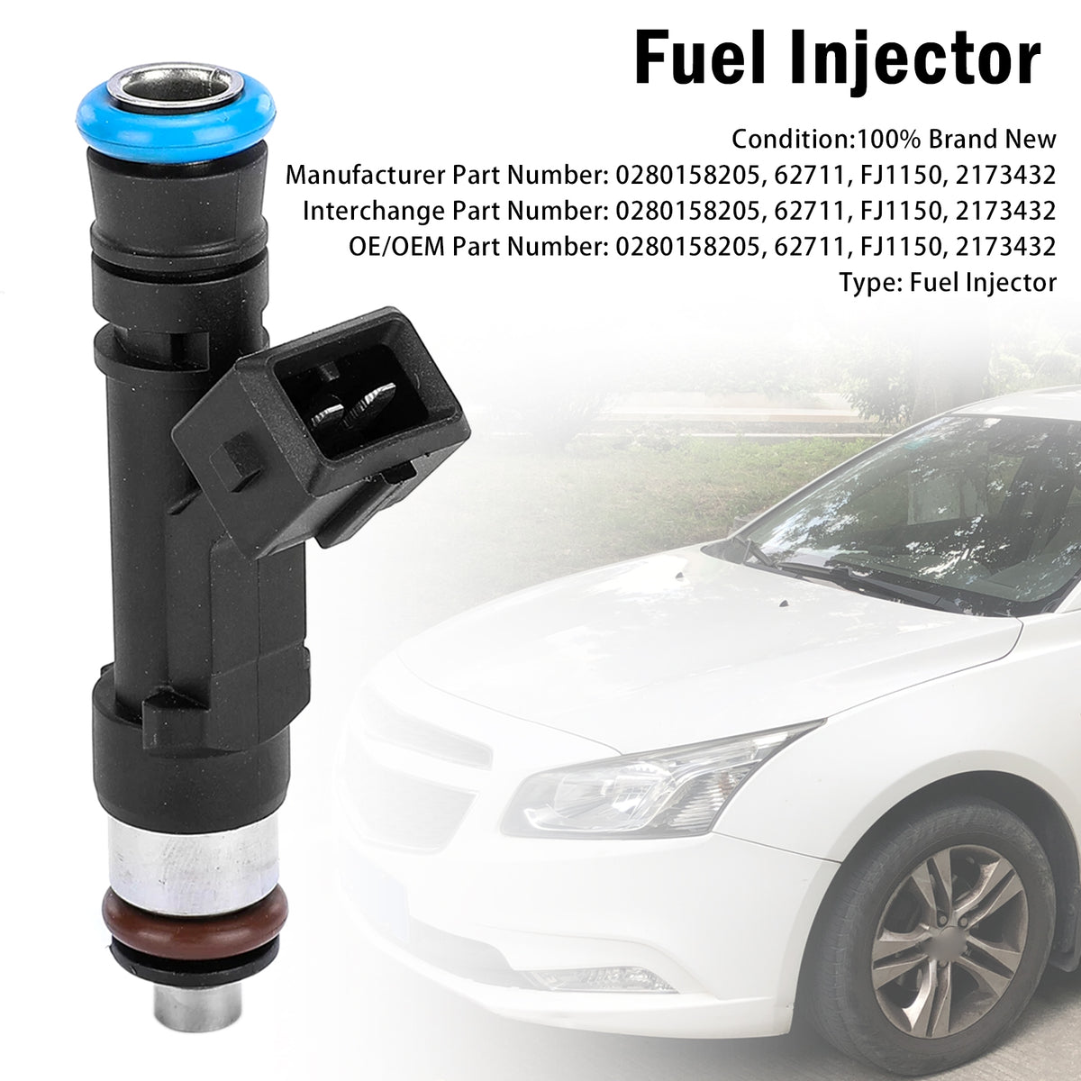 2012-2023 Chevrolet Trax 1.4 AWD Petrol SUV 1Pcs Fuel Injector 62711 0280158205 Generic