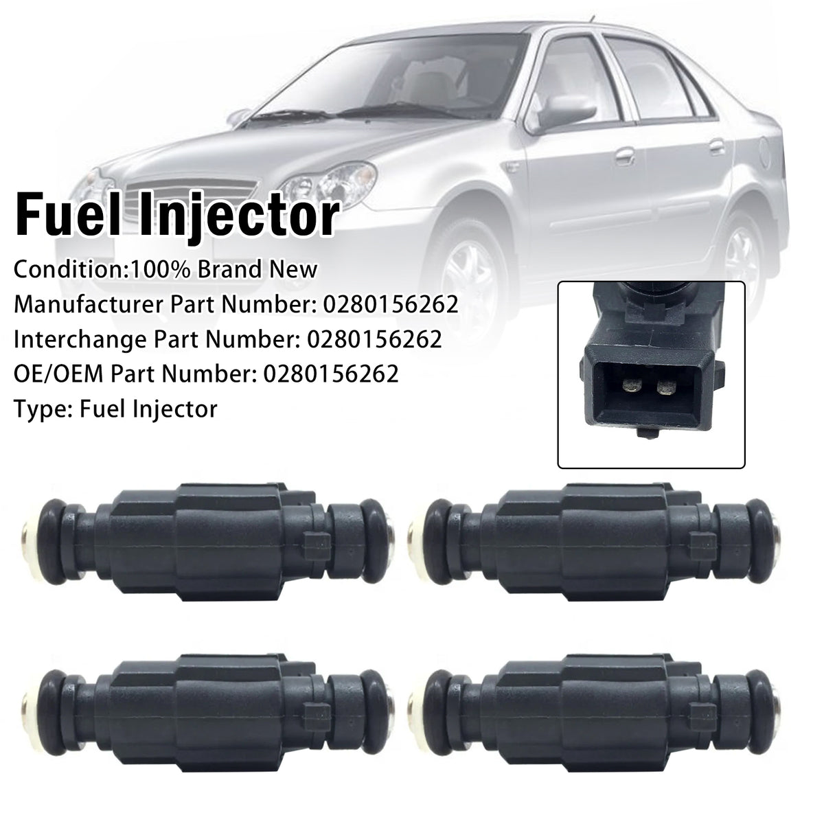 Geely CK CK2 CK3 Kingkong MK LG 4Pcs Fuel Injector 0280156262 Generic