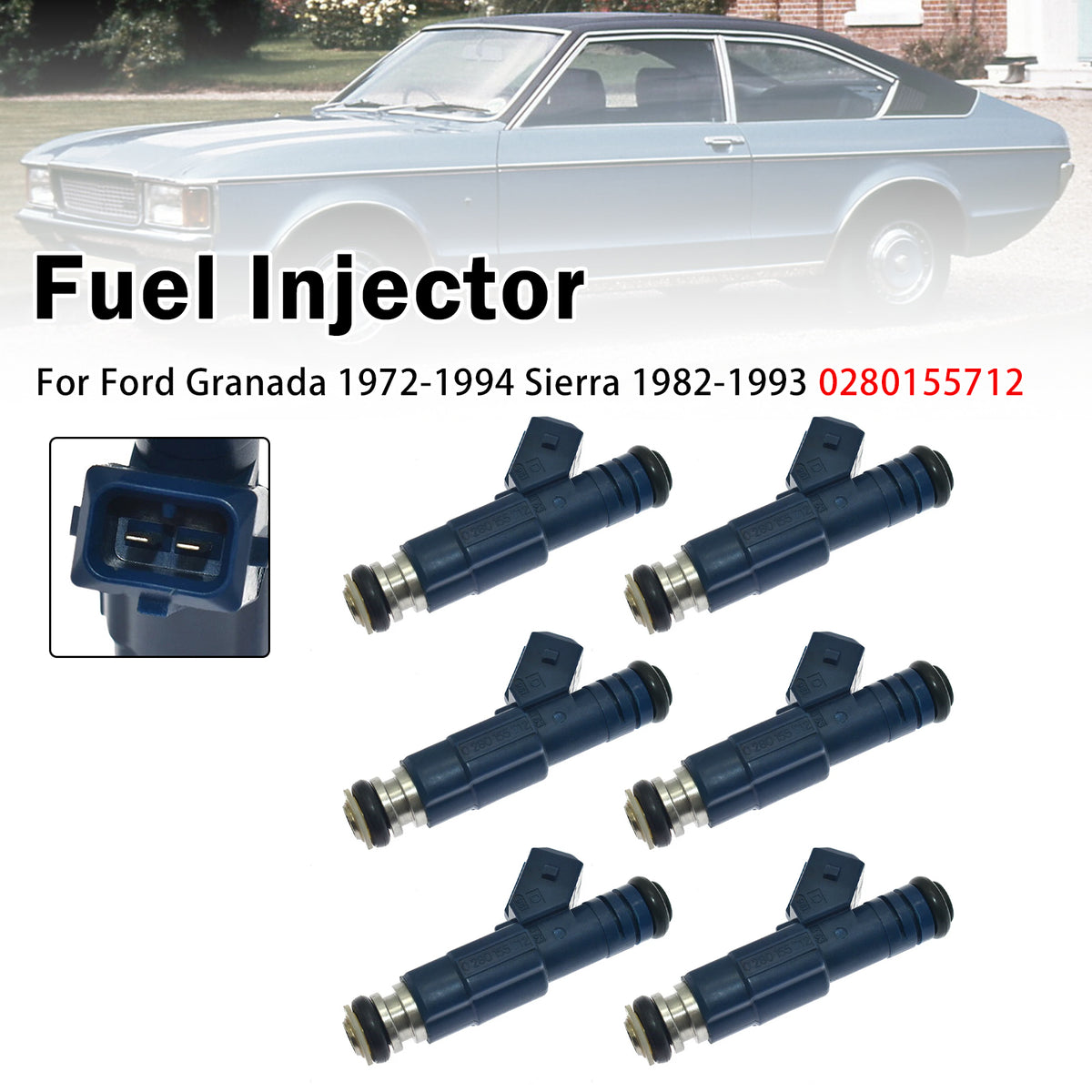 1972-1994 Ford Granada 6Pcs Fuel Injector 0280155712 4770392 Generic