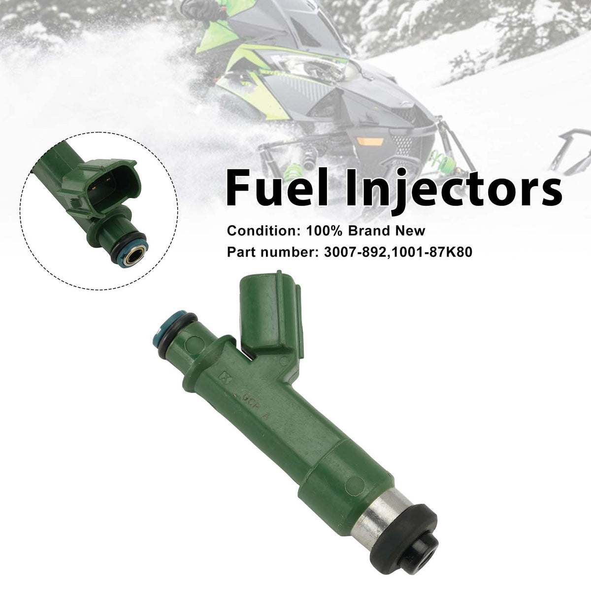 2010-2017 Arctic Cat ZR, XF, M, CFR, F, & CF8 models with Suzuki 800 H.O Fuel Injectors 3007-892 1001-87K80 Generic
