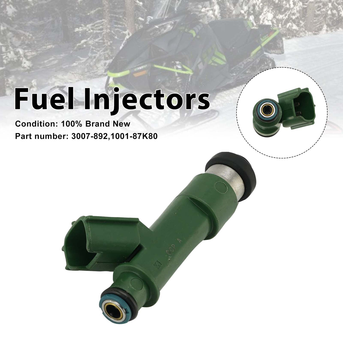 2010-2017 Arctic Cat ZR, XF, M, CFR, F, & CF8 models with Suzuki 800 H.O Fuel Injectors 3007-892 1001-87K80 Generic