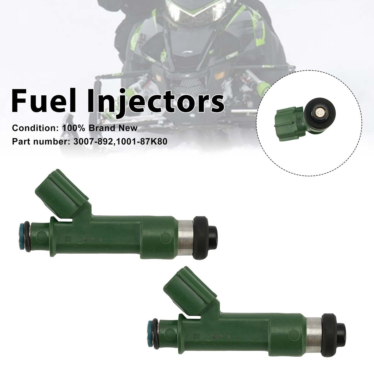 2010-2017 Arctic Cat ZR, XF, M, CFR, F, & CF8 models with Suzuki 800 H.O 2PC Fuel Injectors 3007-892 1001-87K80 Generic