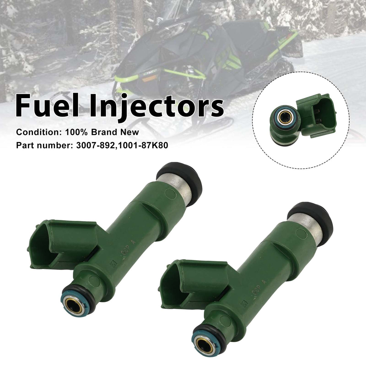 2010-2017 Arctic Cat ZR, XF, M, CFR, F, & CF8 models with Suzuki 800 H.O 2PC Fuel Injectors 3007-892 1001-87K80 Generic