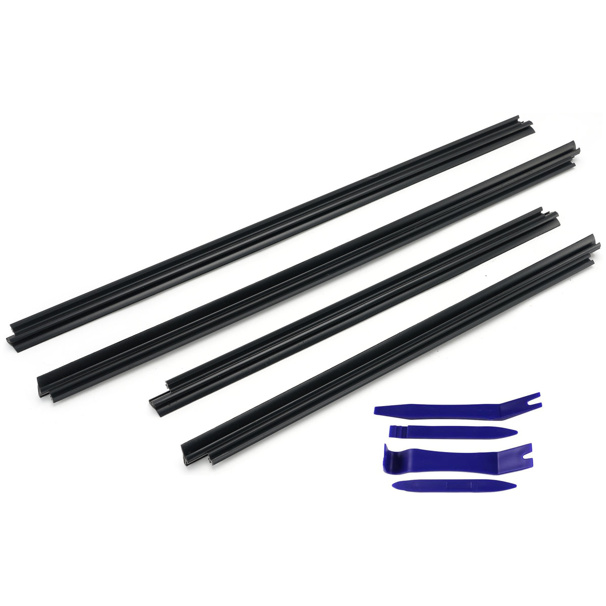 2009-2013 Toyota Corolla 4Pcs Inner Door Window Glass Weatherstrip 68173-12310 68171-12340 Generic
