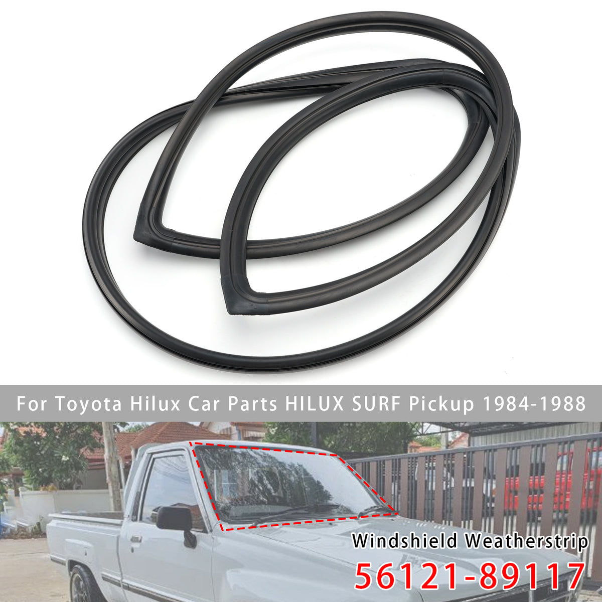 1984-1988 Toyota Hilux Car Parts HILUX SURF Pickup Front Windshield Weatherstrip 56121-89117 Generic