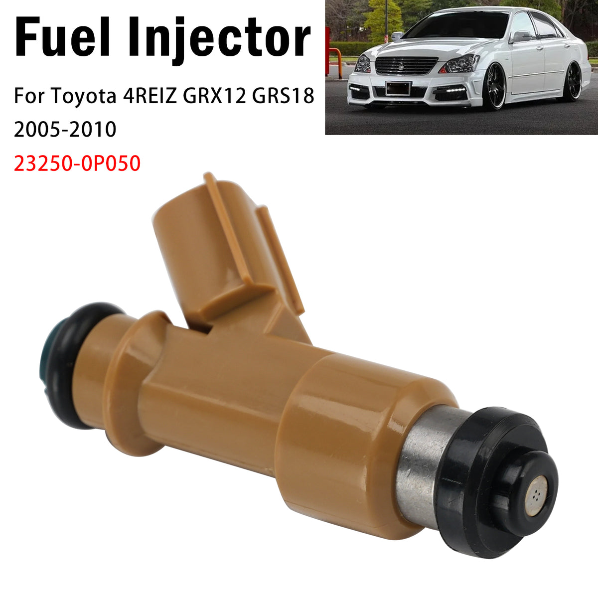Toyota REIZ GRX122L- AETQKC 2.5L 24-VALVE DOHC EFI ATM 1Pcs Fuel Injector 23250-0P050 23209-0P050 Generic