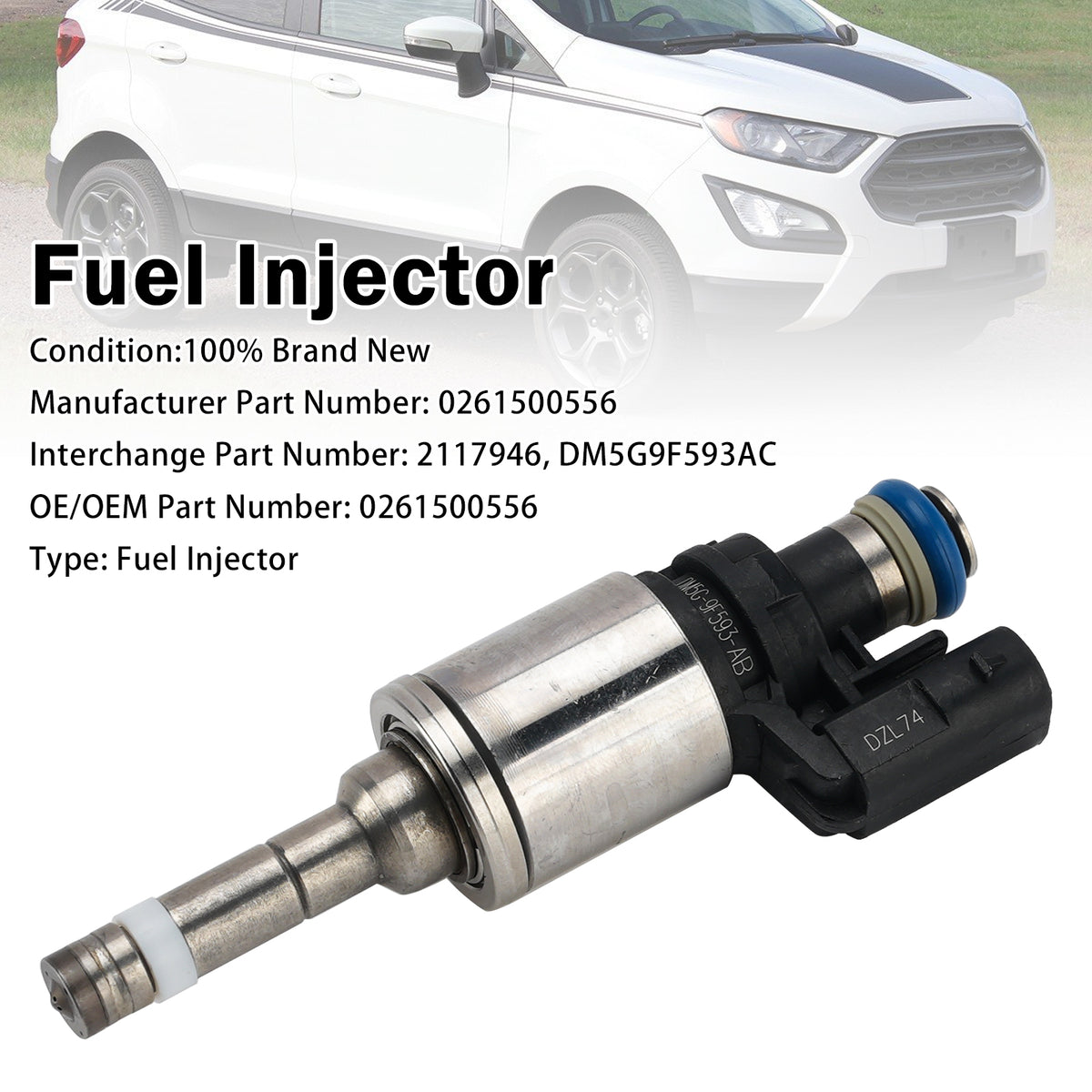 2012-2025 Ford Fiesta 1Pcs Fuel Injector DM5G9F593AC 0261500556 Generic