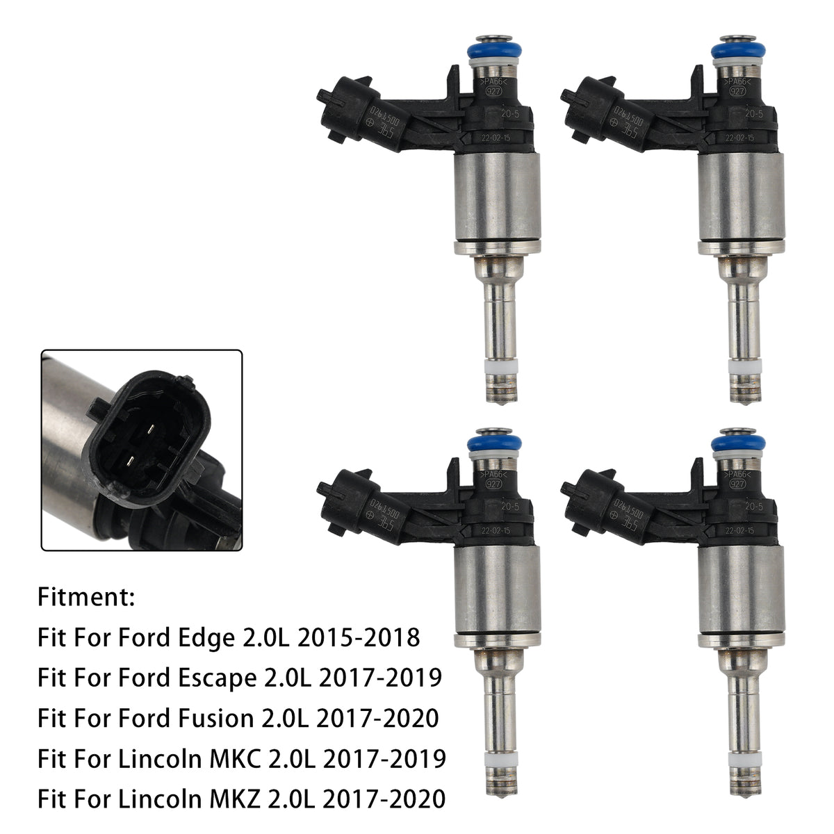 2015-2018 Ford Edge 2.0L 4Pcs Fuel Injector FB5E9F593AD 0261500504 Generic