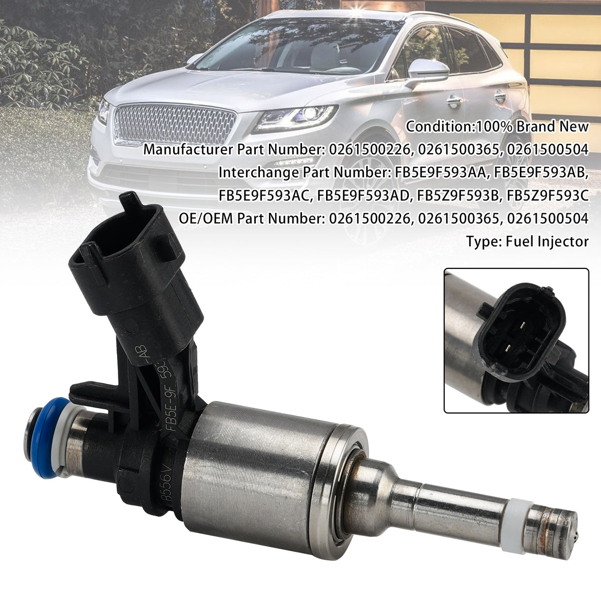 2017-2019 Ford Escape 2.0L 1Pcs Fuel Injector FB5E9F593AB FB5Z9F593B Generic