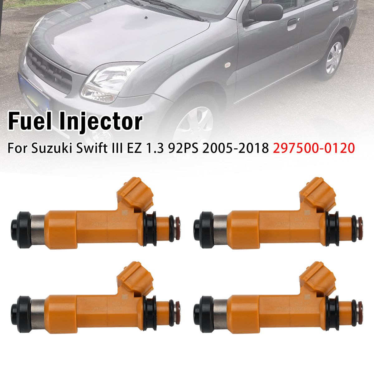 2003-2018 Suzuki Ignis II MH 1.5 Sport 109PS 4Pcs Fuel Injector 297500-0120 Generic