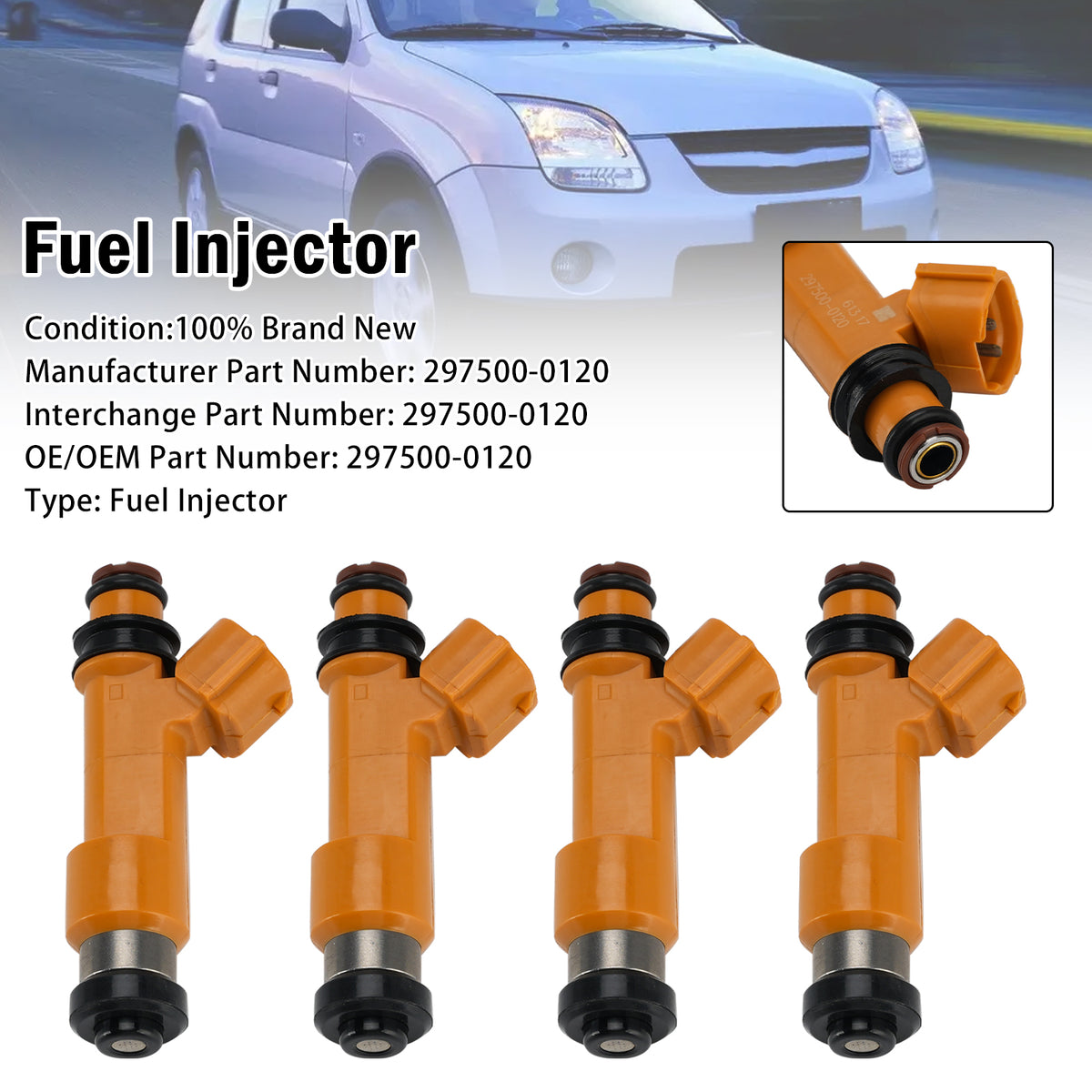 2003-2007 Subaru Justy III G3X 1.5 AWD 99PS 4Pcs Fuel Injector 297500-0120 Generic
