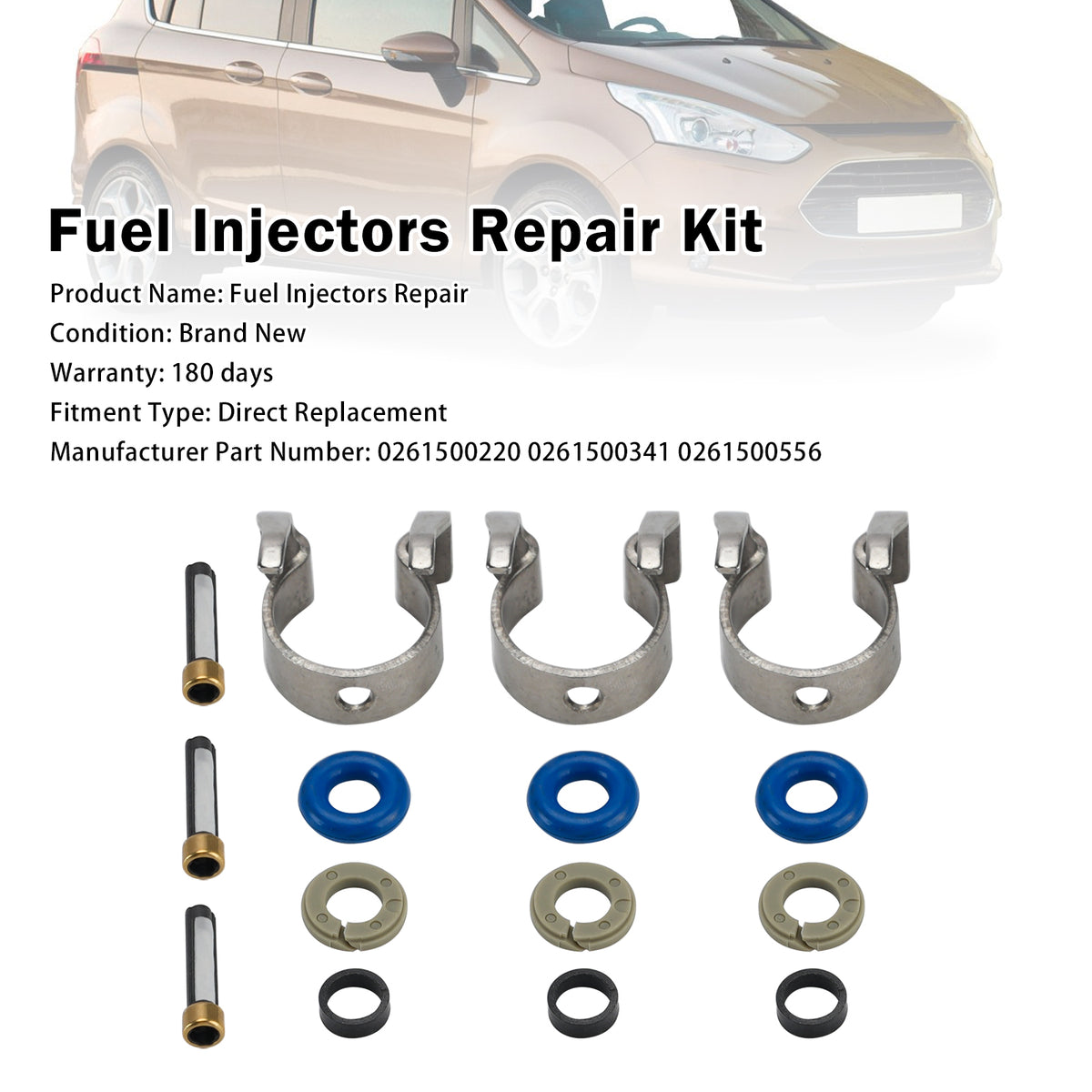 2014-2023 Ford Tourneo Courier Fuel Injector Seal O-Ring 0261500220 0261500556 Generic
