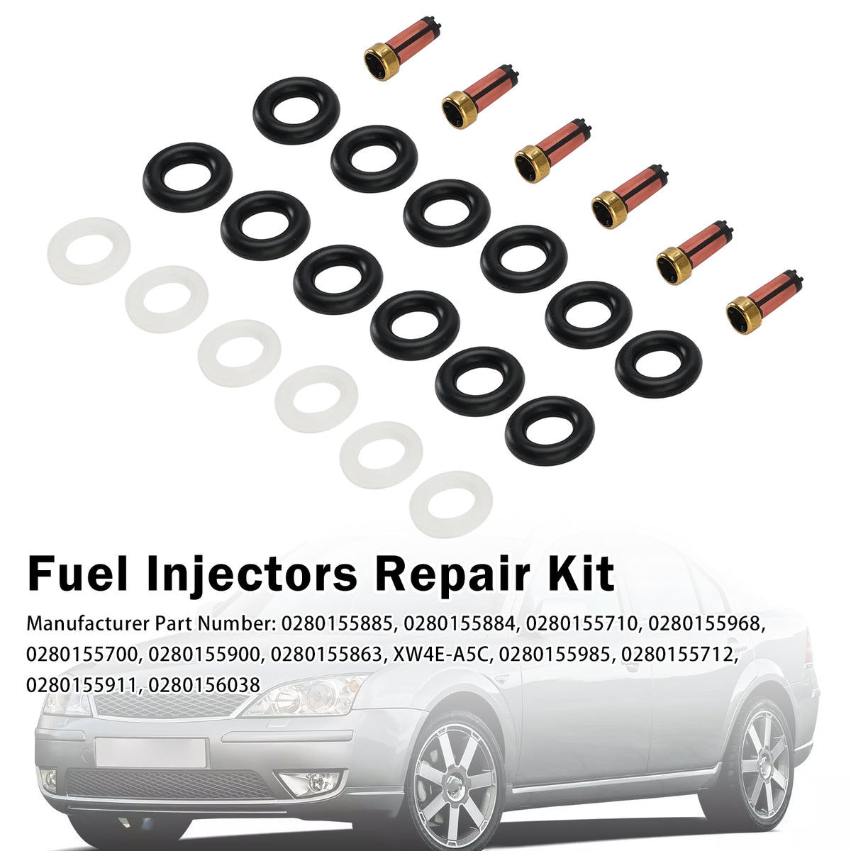 2000-2007 Ford Mondeo Mk III 2.5 V6 24V LCBD 170HP Fuel Injector Seal O-Ring 0280150158 0280155911 0280155885 Generic