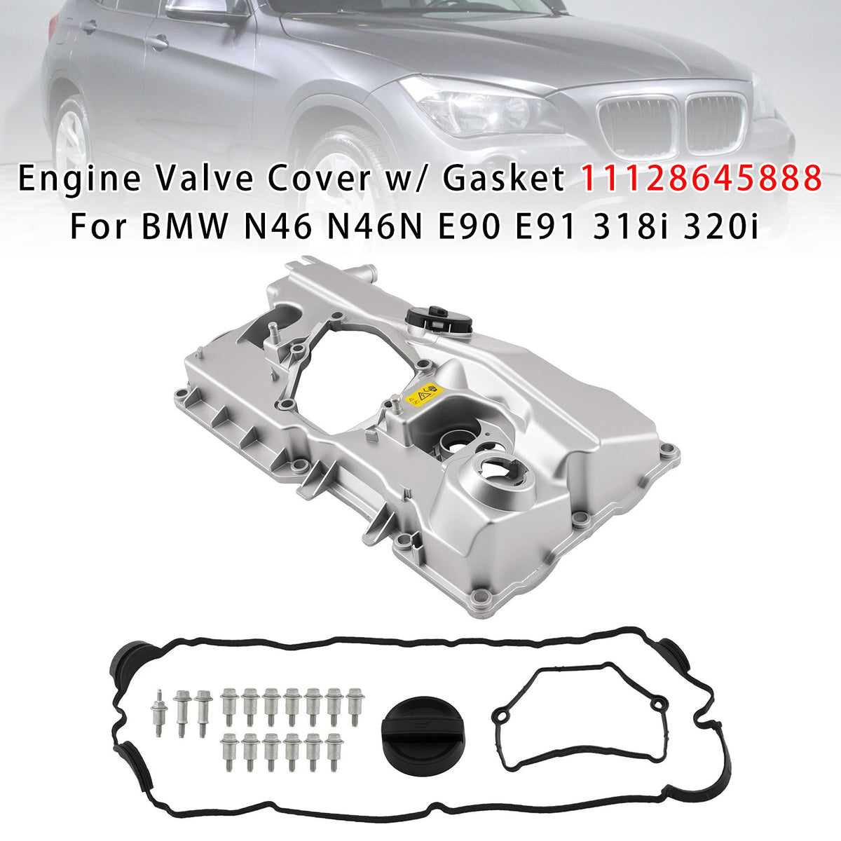 BMW N46 and N46N Motor Engine Valve Cover W Gasket 11128645888 11127553171 Generic