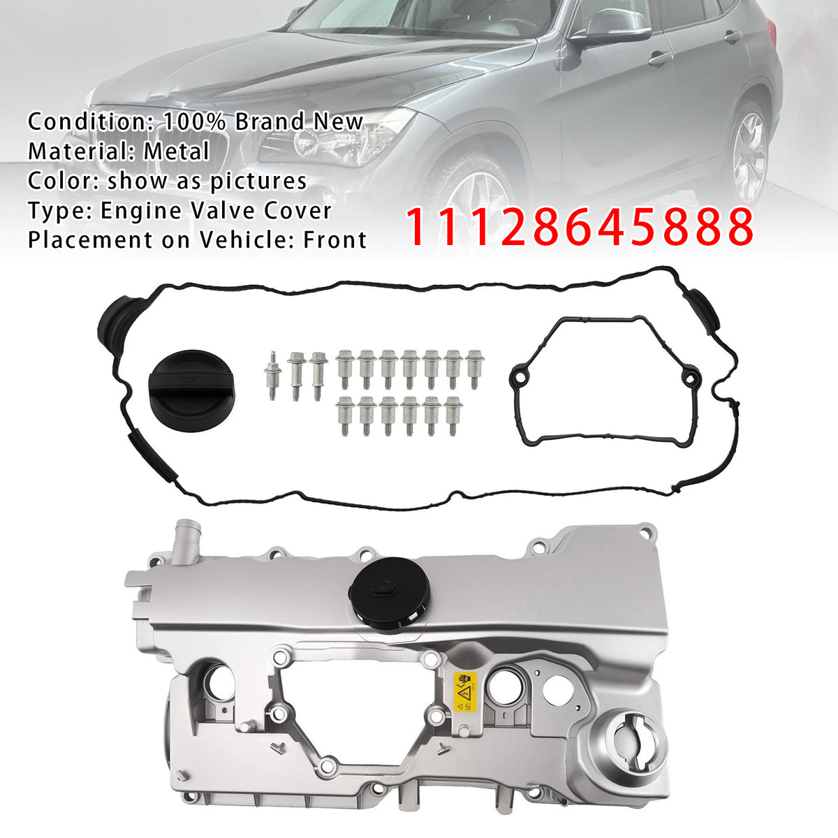 BMW E60 520i 520Li Engine Valve Cover W Gasket 11128645888 11127553171 Generic