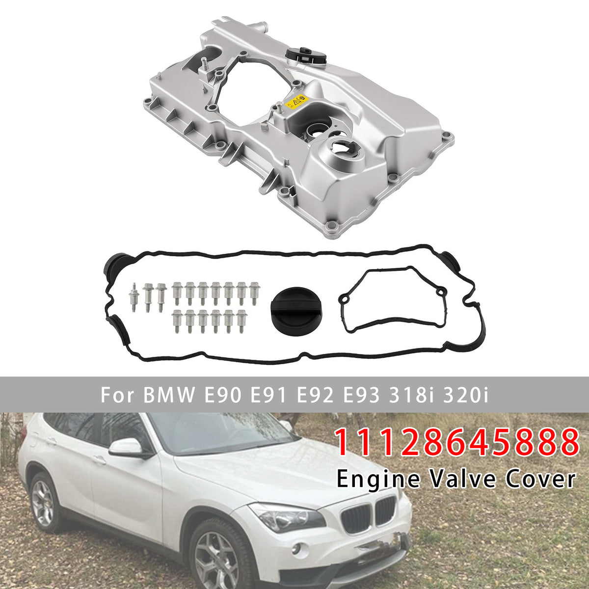 BMW E81 E82 E87 E88 118i 120i Engine Valve Cover W Gasket 11128645888 11127553171 Generic