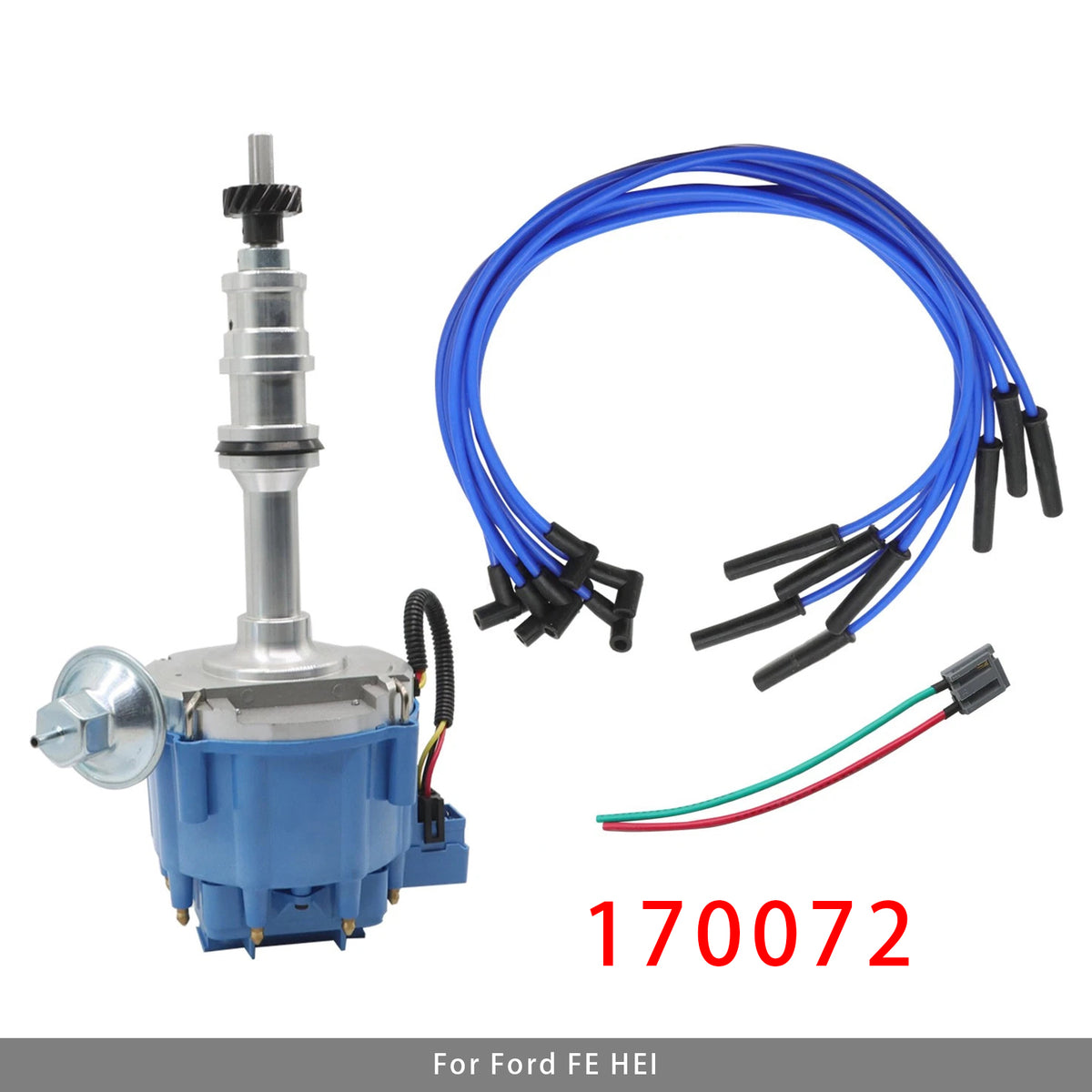 Ford BIG BLOCK FE V8 Distributor 332 352 360 406 427 428 & Spark Plug Wires 70072 170072 Generic