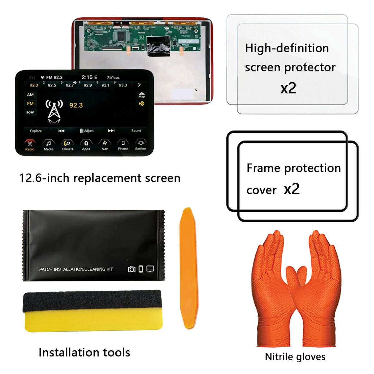 2021-2023 CHEVY Suburban Rear Seat Screen 12.6" LCD & Protect Cover Kit 85100043 84981266 Generic