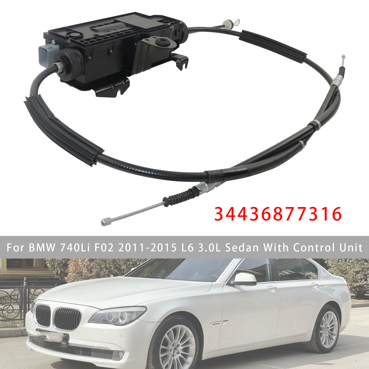 2009 BMW 750i F01 V8 4.8L Sedan With Control Unit Parking Brake Actuator W Control Unit 34436877316 6797789 Generic