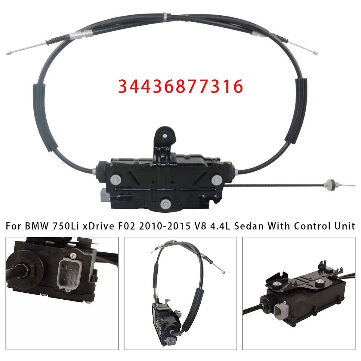 2009 BMW 750i F01 V8 4.8L Sedan With Control Unit Parking Brake Actuator W Control Unit 34436877316 6797789 Generic