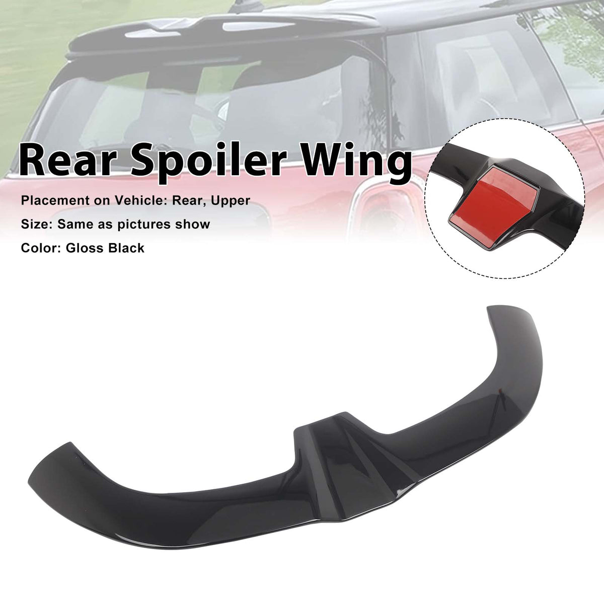 2013-2018 Mini F55 5 Doors Hatchback JCW Style Gloss Black Rear Roof Spoiler Wing 51627375856 Generic