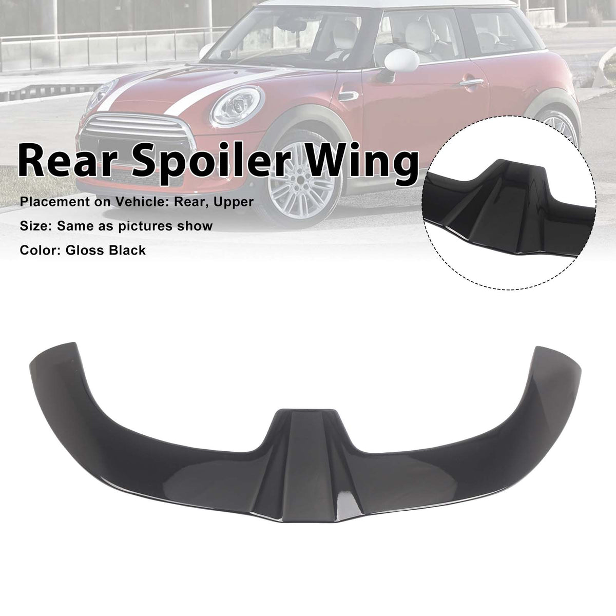 2013-2018 Mini F56 3 Doors Hatchback JCW Style Gloss Black Rear Roof Spoiler Wing 51627375856 Generic