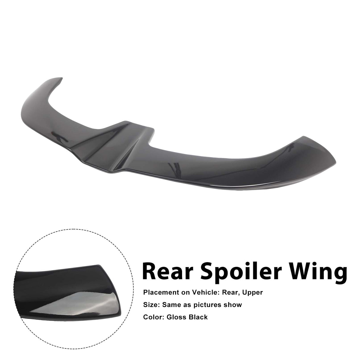 2013-2018 Mini F55 5 Doors Hatchback JCW Style Gloss Black Rear Roof Spoiler Wing 51627375856 Generic