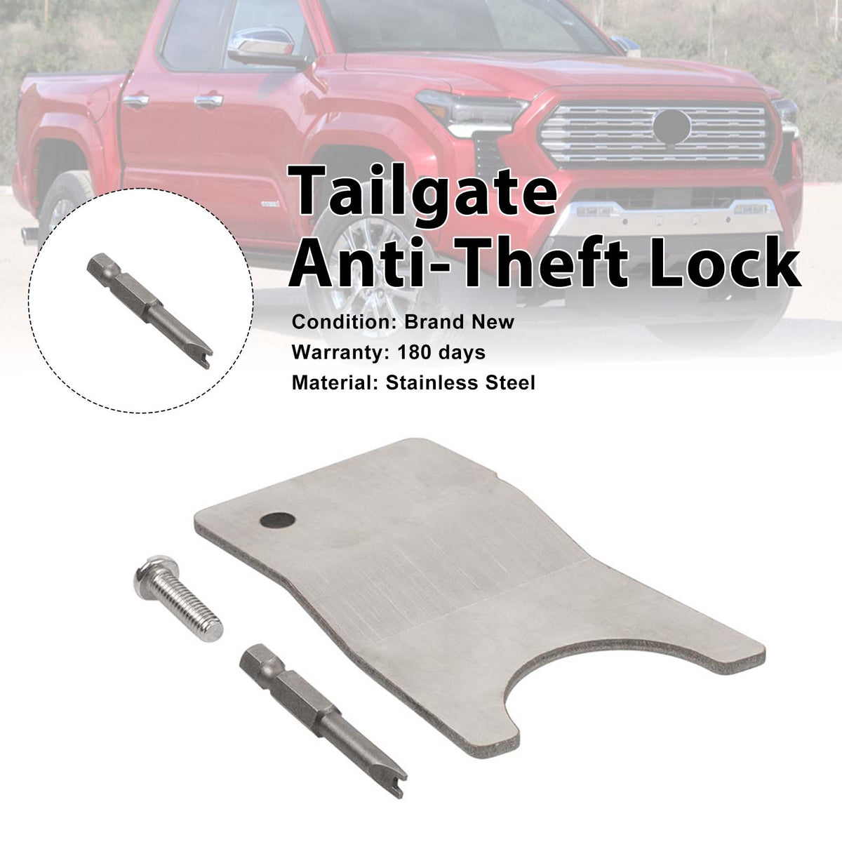 2024-2026 Toyota Tacoma Tailgate Security Device Bed Tailgate Anti-Theft Lock Generic