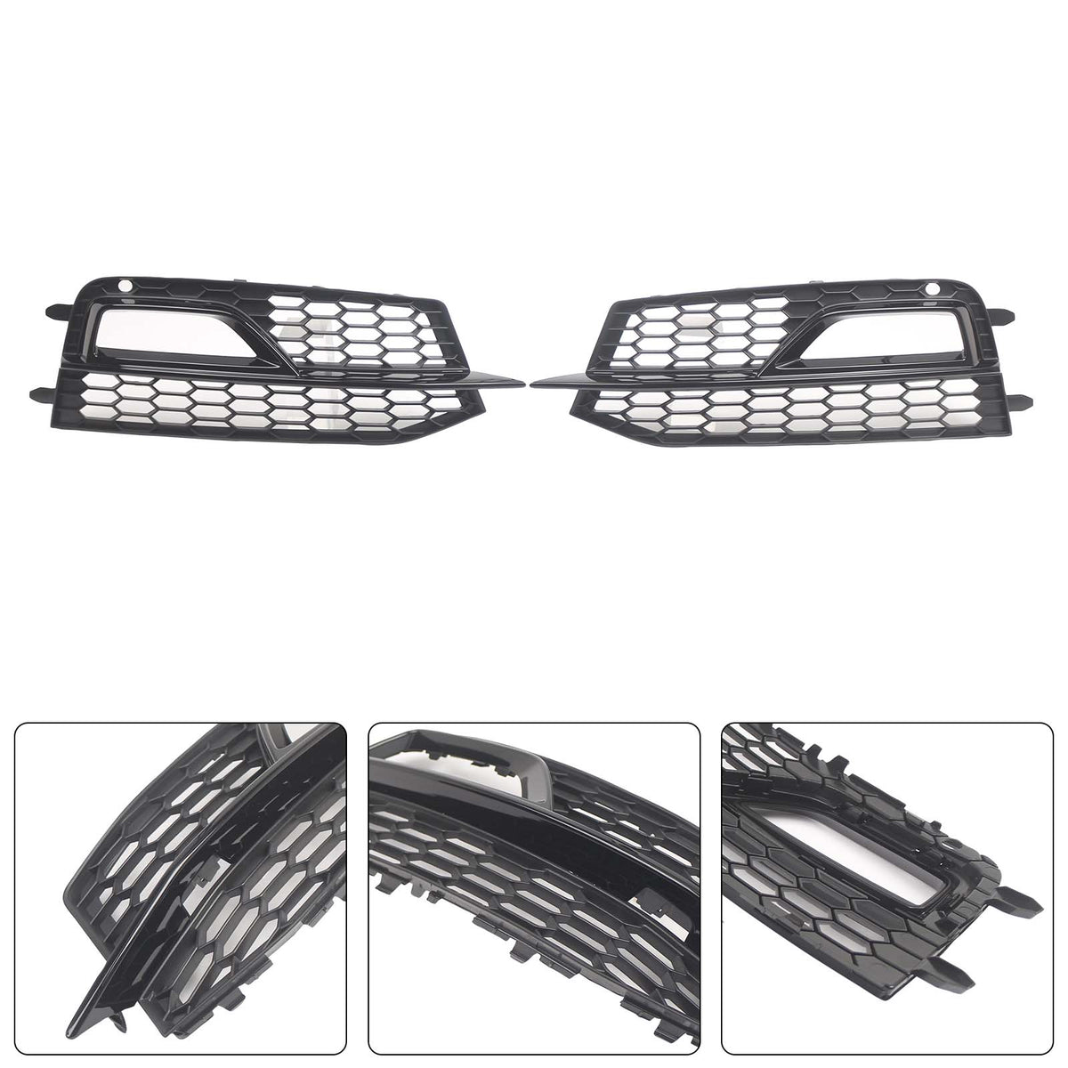 2008-2016 Audi S5 Coupe Sportback (Black Edition Plus) Black Front Fog Lamp Grill 8T0807681P01C 8T0807682P01C Generic
