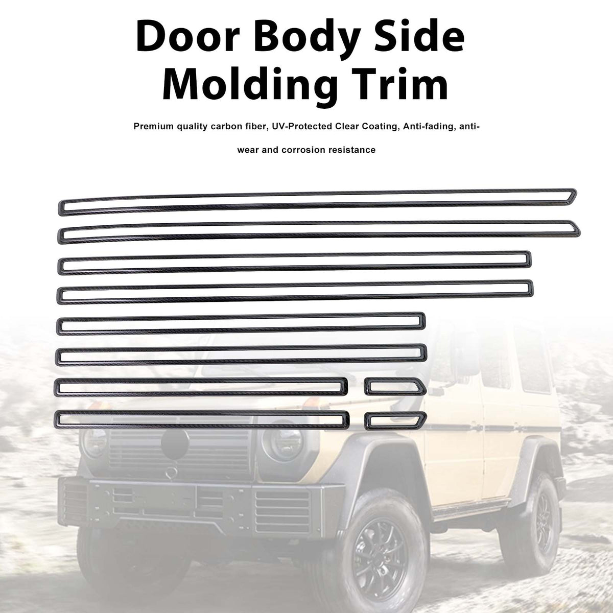 2019-2026 Mercedes Benz G-Class W464 W465 Carbon Fiber Door Body Side Molding Trim Generic