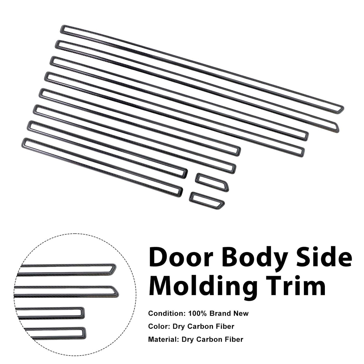 2019-2026 Mercedes Benz G-Class W464 W465 Carbon Fiber Door Body Side Molding Trim Generic
