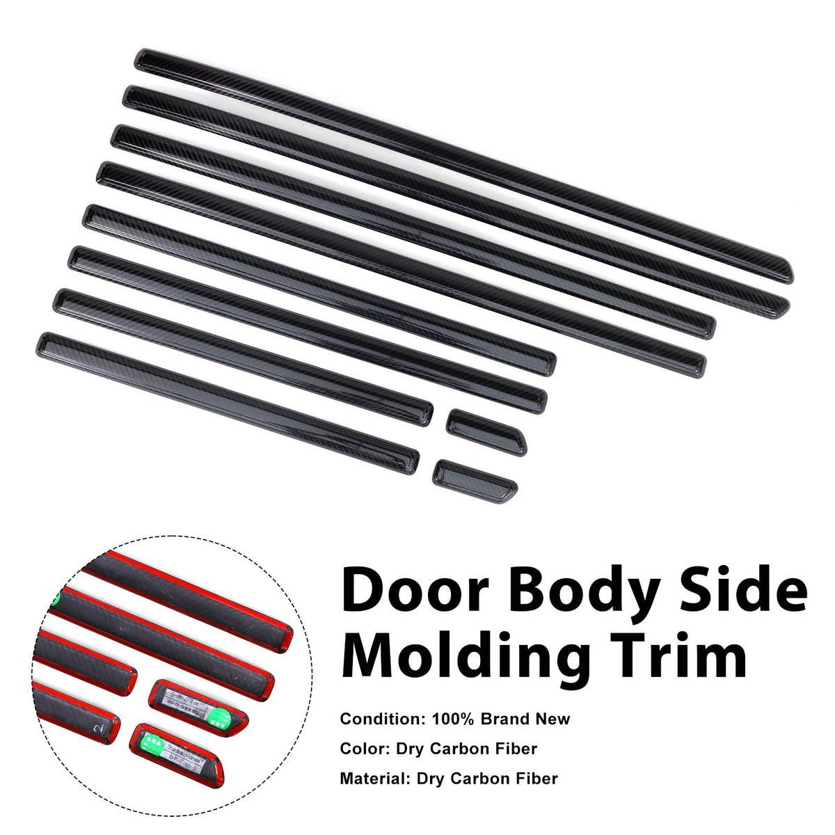 2019-2026 Mercedes Benz G-Class W464 W465 Real Carbon Door Body Side Molding Trim Generic