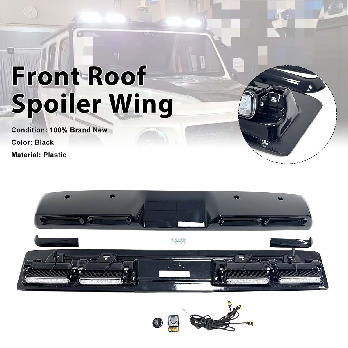 2025- Mercedes Benz G-Class W465 Brabus Style Front Roof Spoiler Wing Generic